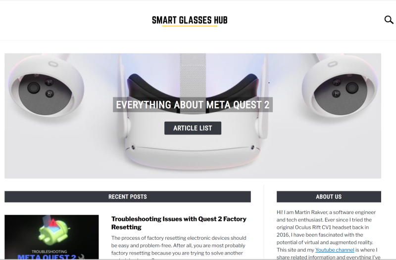 SmartGlassesHub.com Website